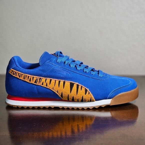 Puma Roma Tony The Tiger Kellogg's Frosted Flakes Suede Shoes Blue Orange W 6.5 - Picture 12 of 14